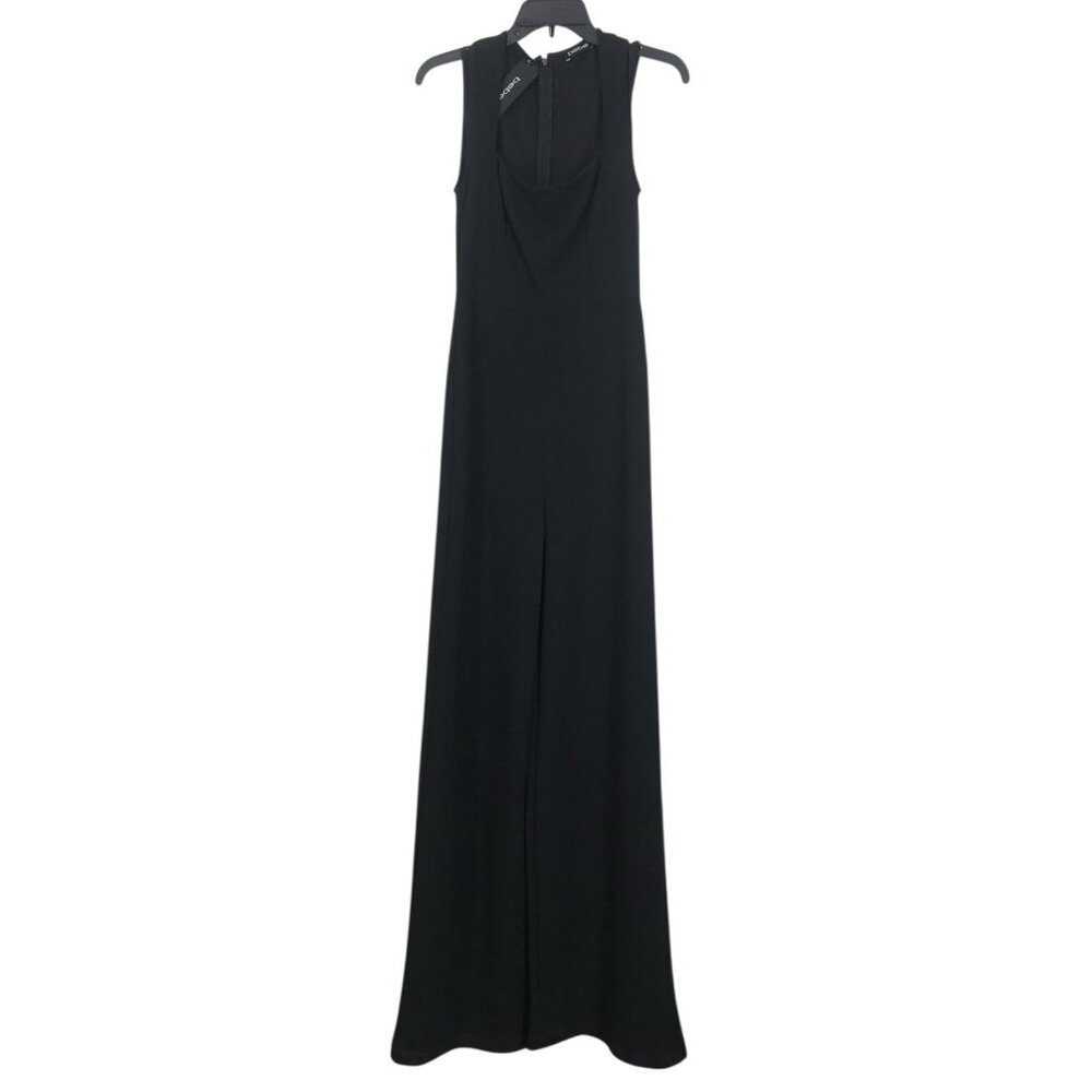 Bebe Jumpsuit Romper Womens Size XS Black Wide Leg Sleeveless